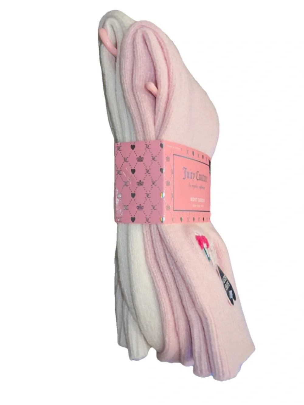 Juicy‎ Couture Pink Boot Socks 2 Pair Super Soft Cozy Socks NWT